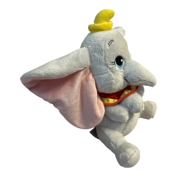 Disney Dumbo Plush Toy 10" Stuffed Elephant with Pink Ears Yellow Hat Soft Anima - Picture 2 of 5
